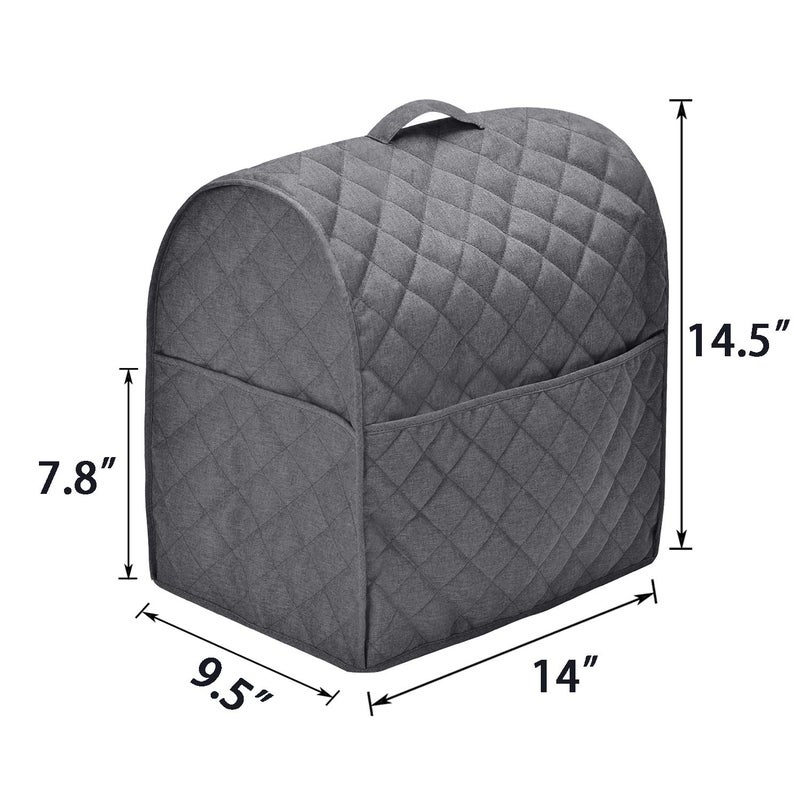 NALAN Stand Mixer Dust Cover with 3 Pockets Compatible with KitchenAid Tilt Head, Easy Cleaning,Can Ironable (Dark Gray, Fits for 4.5-Quart and All 5-Quart) - Image 4
